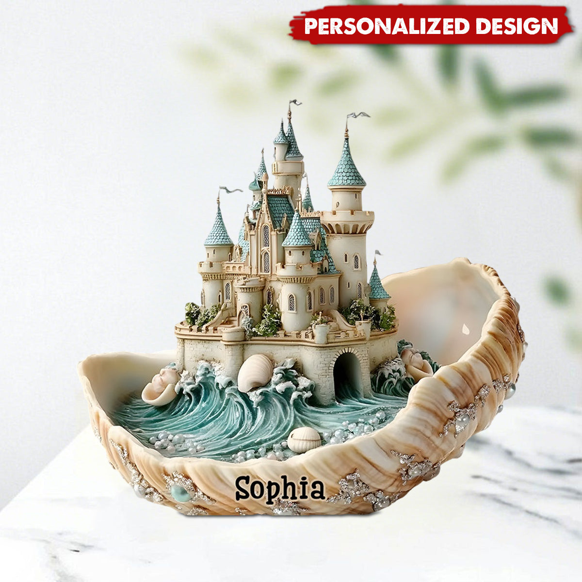 Seashell Castle Souvenir Gift-Personalized Sea Lover Shaped Acrylic Plaque