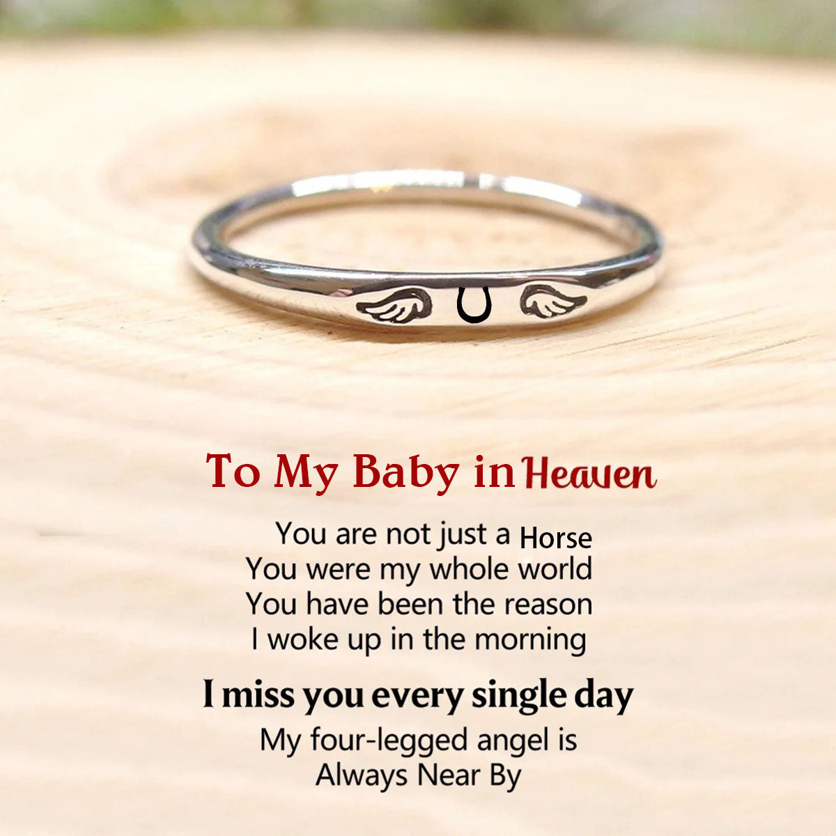 FOR MEMORIAL My Four-legged Angel is Always Near By-Personalized Tiny Paw With Wings Ring