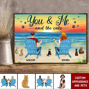 You And Me And The Dogs Peace Beach View - Gift For Pet Lovers - Personalized Poster
