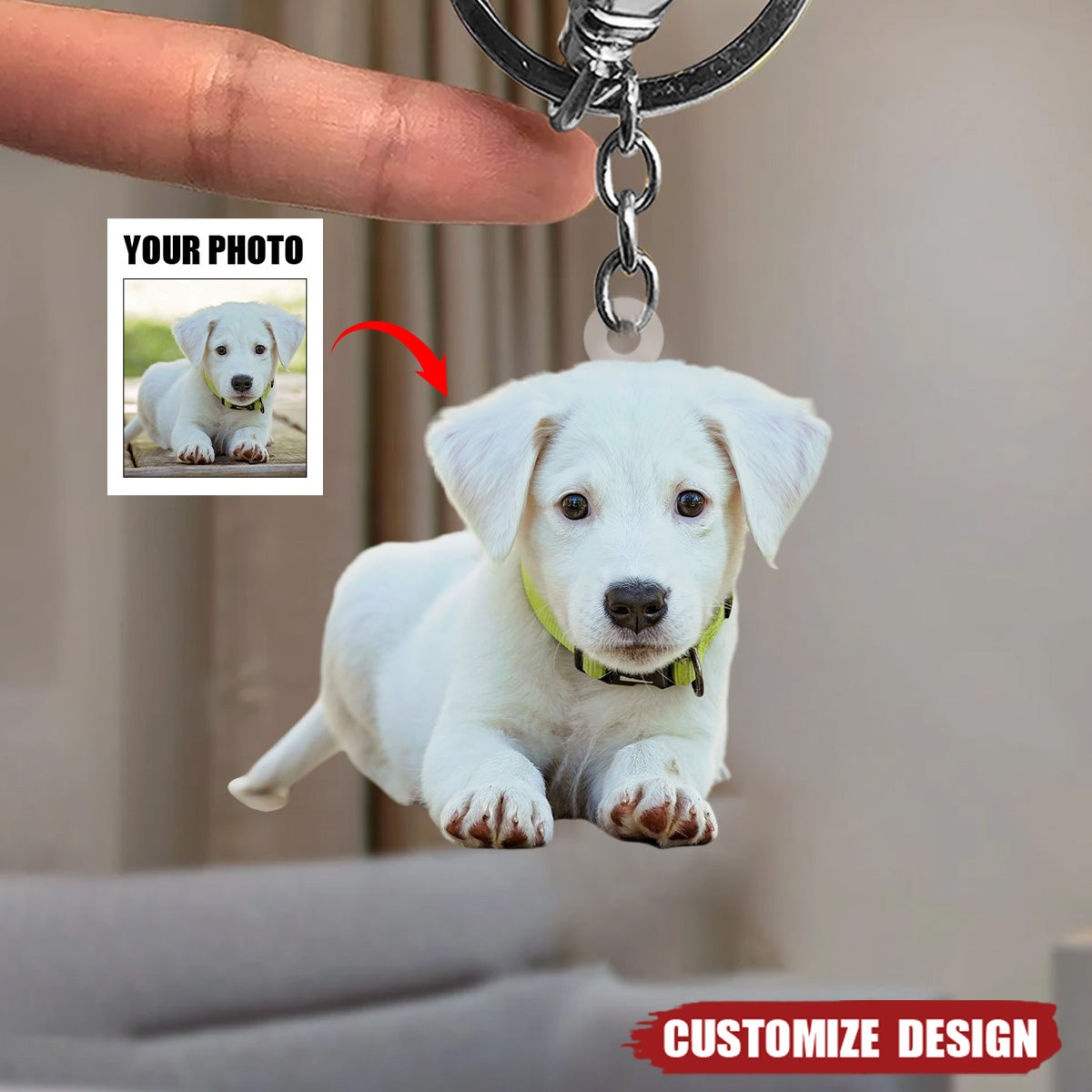 Personalized Keychain - Gift For Pet Lover, Dog Mom, Dog Dad - Custom Your Photo Acrylic Keychain