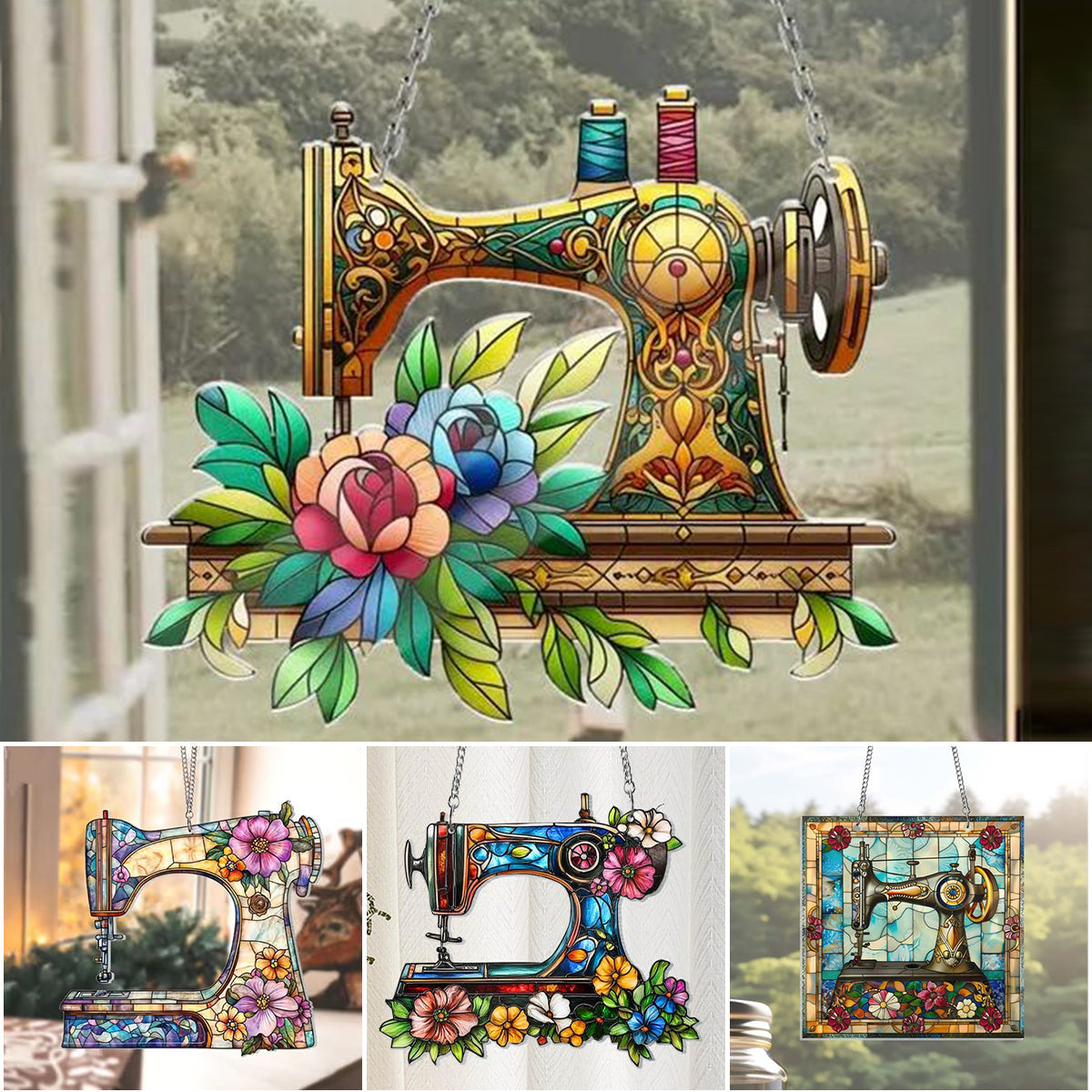 Cute Sewing Machine Suncatcher Ornament-Mother's Day Gift