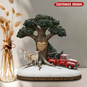 God Blessed The Broken Road Couple - Personalized Couple Custom Shaped Acrylic Plaque