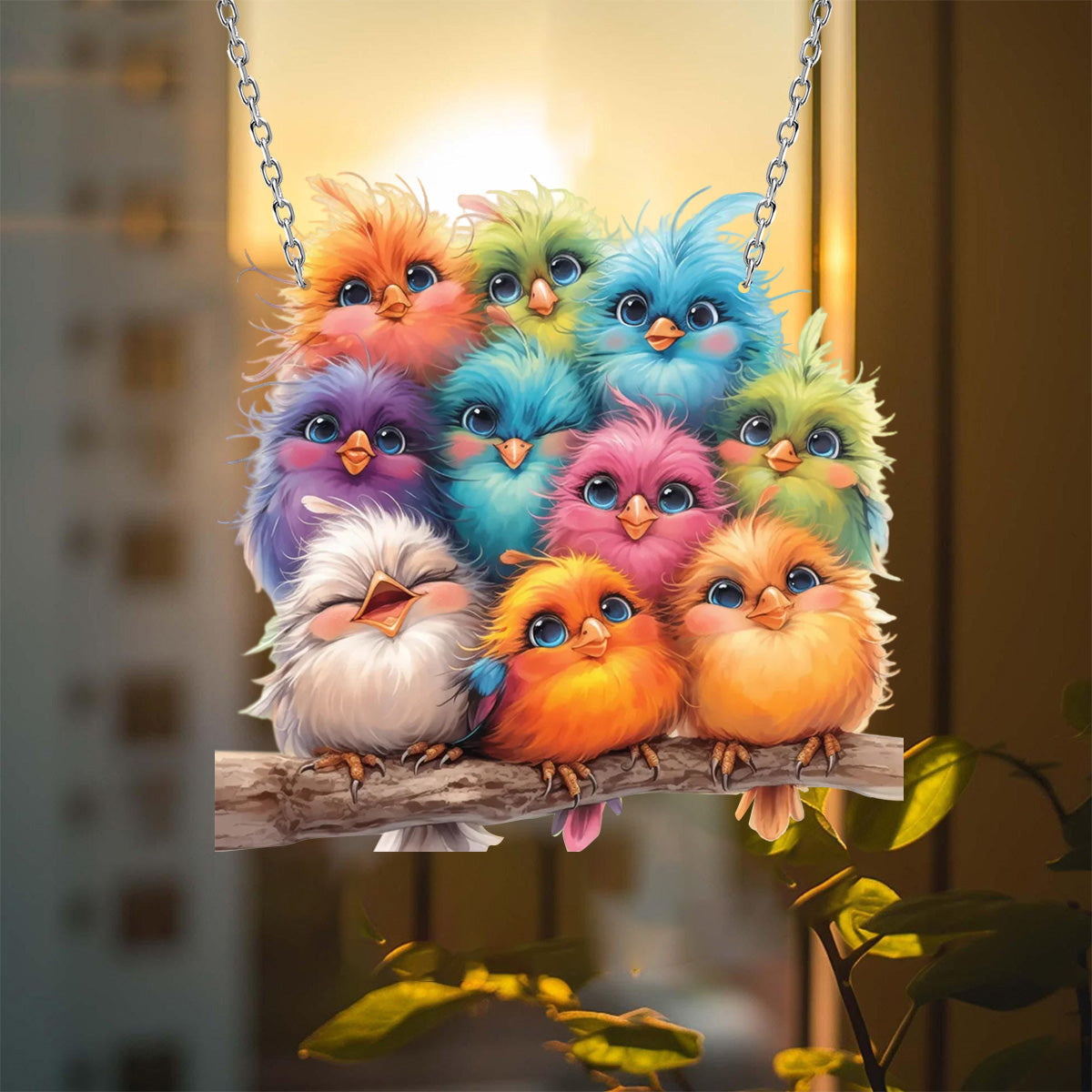 5D Diamond- Art Hanging Kit - Special Shaped Rhinestone Window Ornament - Gift For Bird Lovers