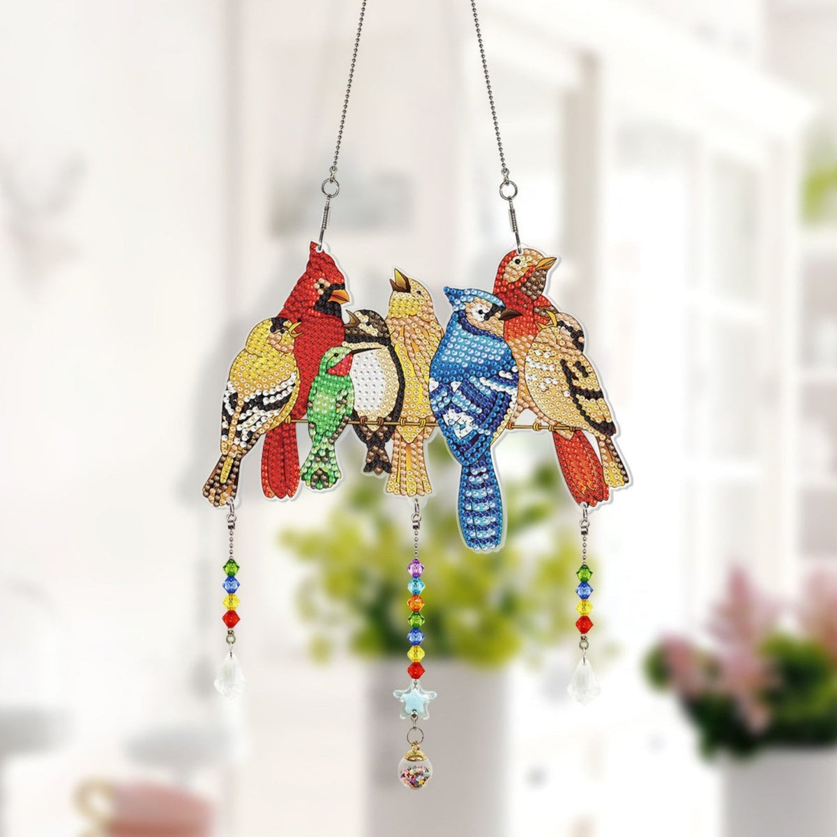 Diamond- Art Hanging Kit - Special Rhinestone 5D Window Ornament - Gift For Bird Lovers