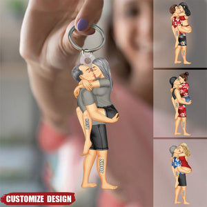 New release - Personalized hugging couple keychain