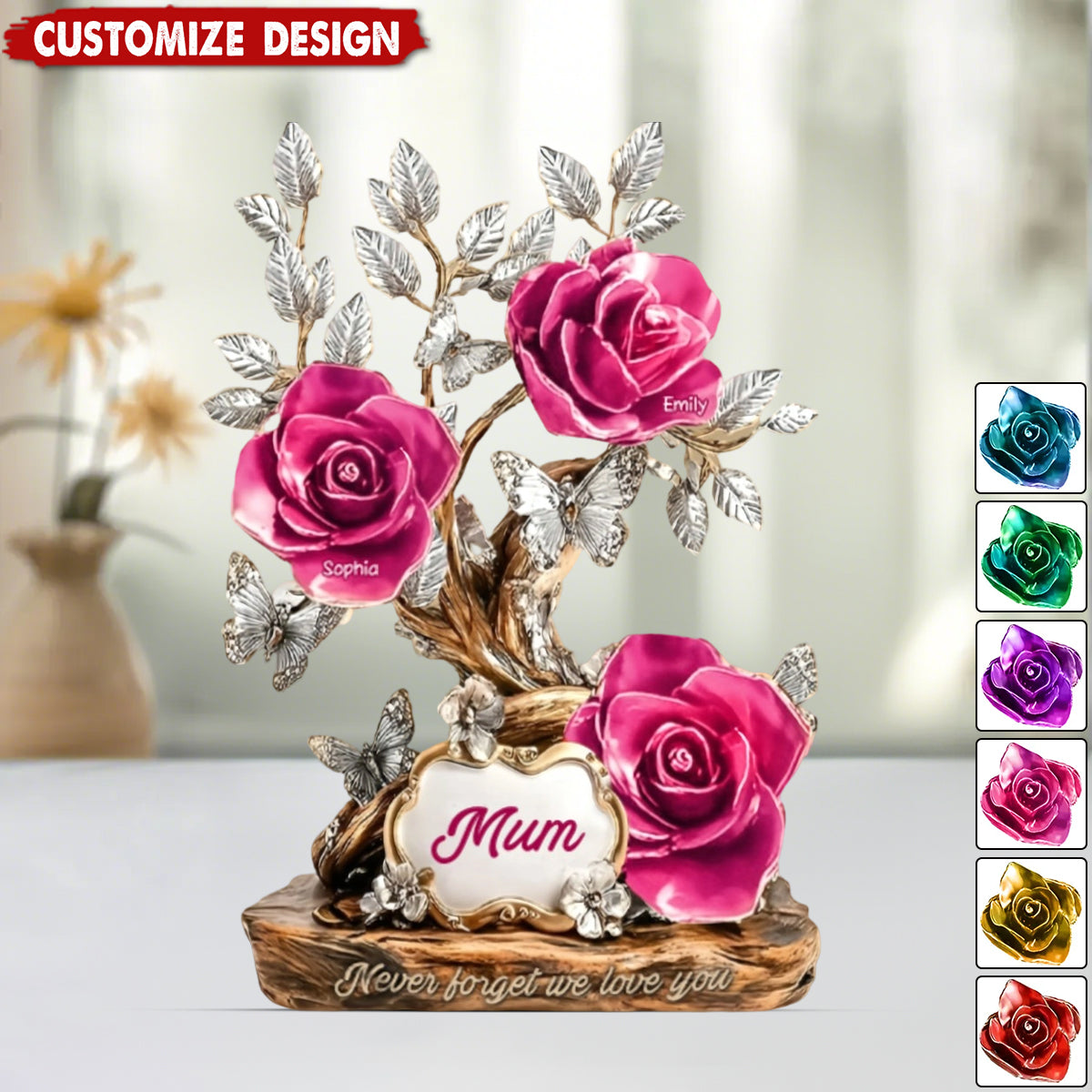 Flowers For Mom - Personalized Mother Custom Shaped Acrylic Plaque