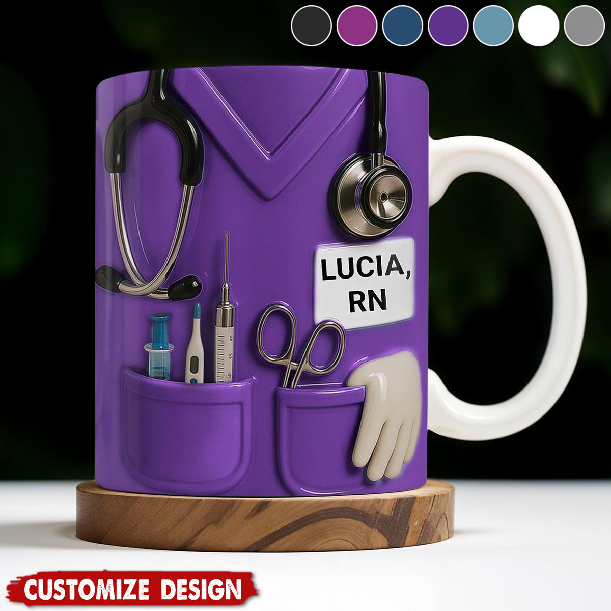 Celebrate Everyday Heroes, Stethoscope And Medical Instruments - Personalized Coffee Mug - Perfect Gift For Nurses