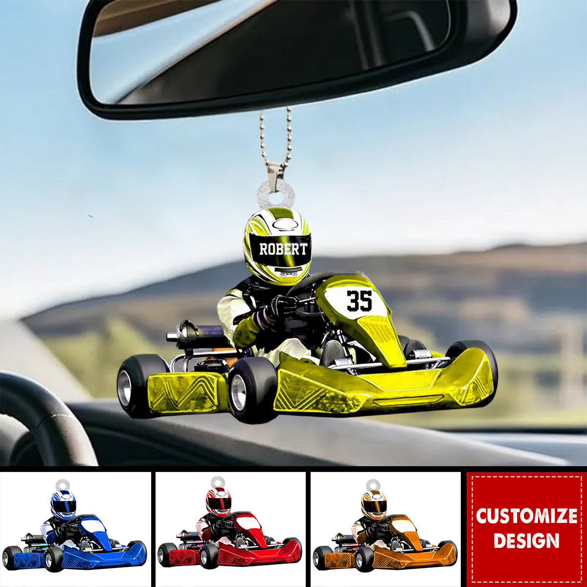 Personalized Race Car Ornament-Gift For Race Car Lovers