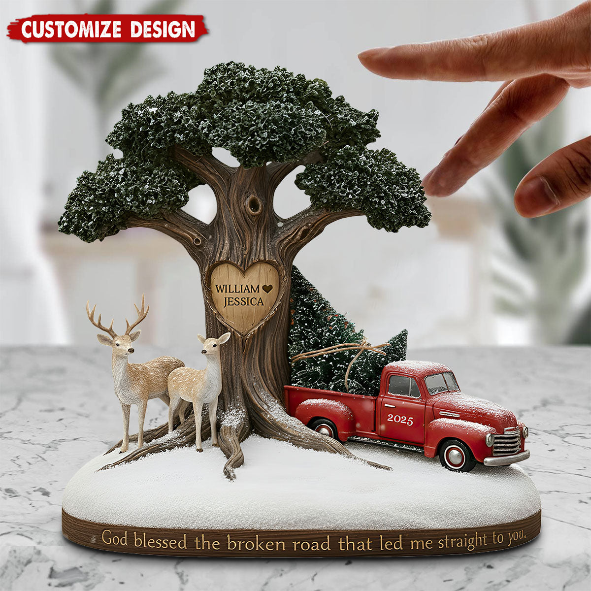 God Blessed The Broken Road Couple - Personalized Couple Custom Shaped Acrylic Plaque