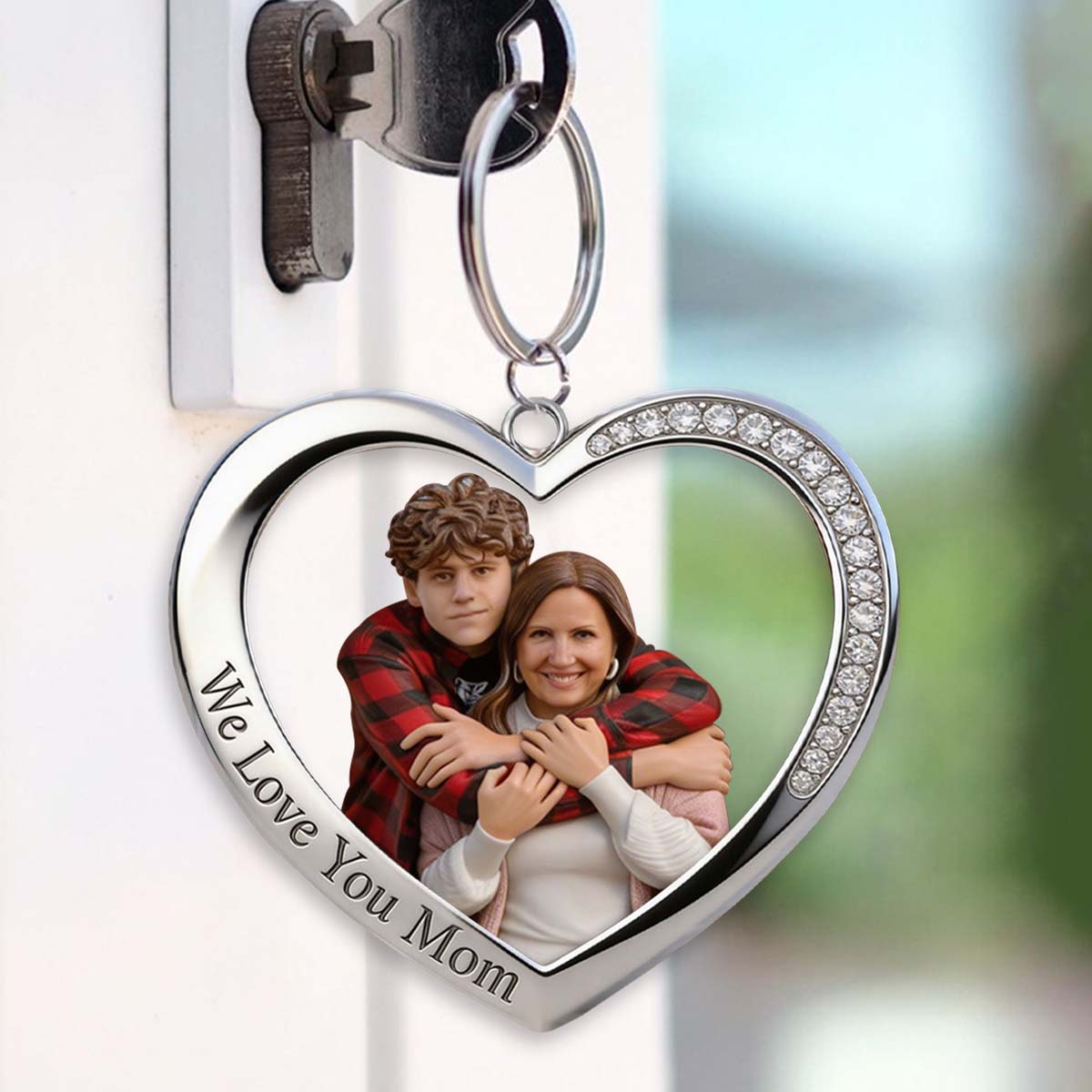 Perfect Mother’s Day Gift - Personalized Heart Custom Photo Keychain