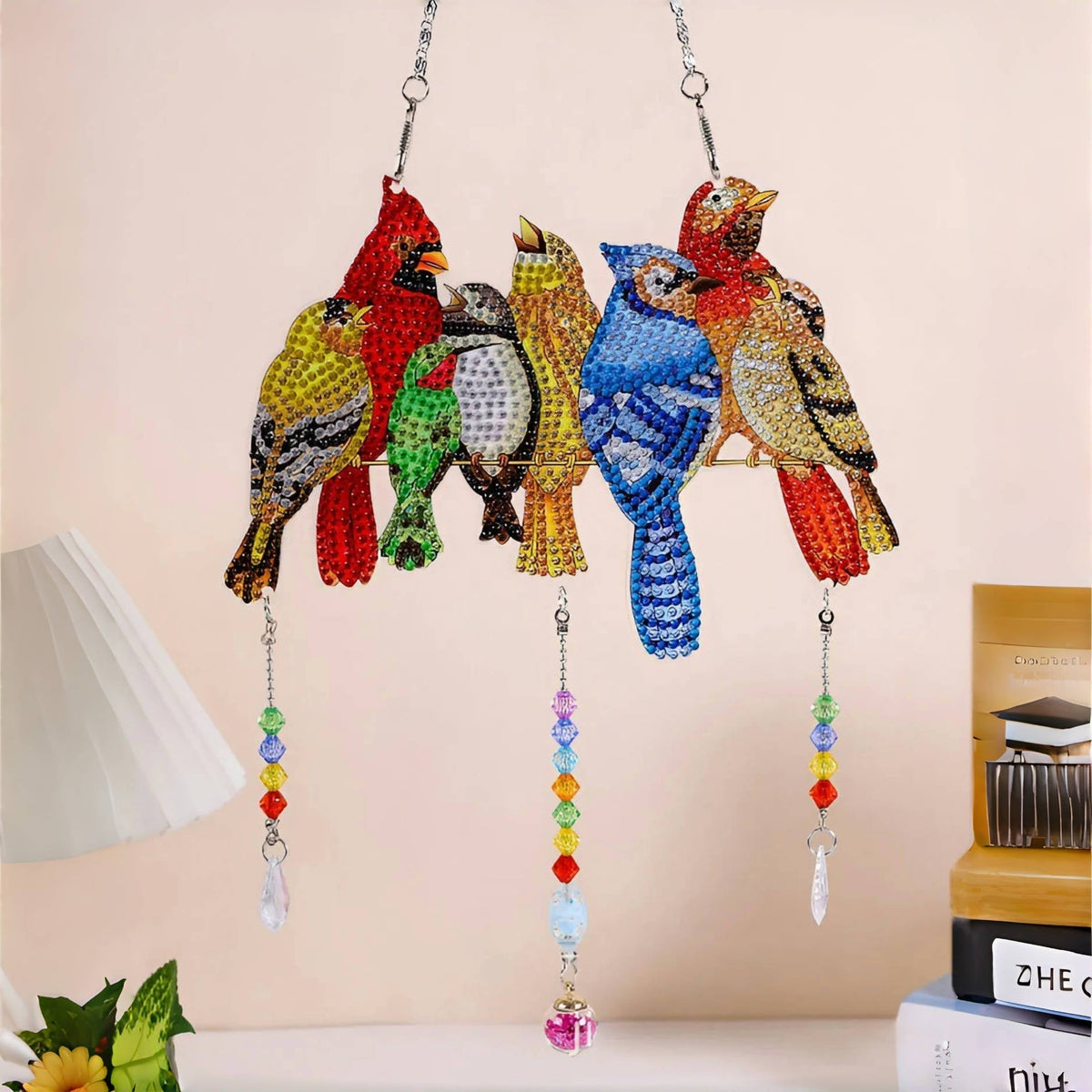 Diamond- Art Hanging Kit - Special Rhinestone 5D Window Ornament - Gift For Bird Lovers