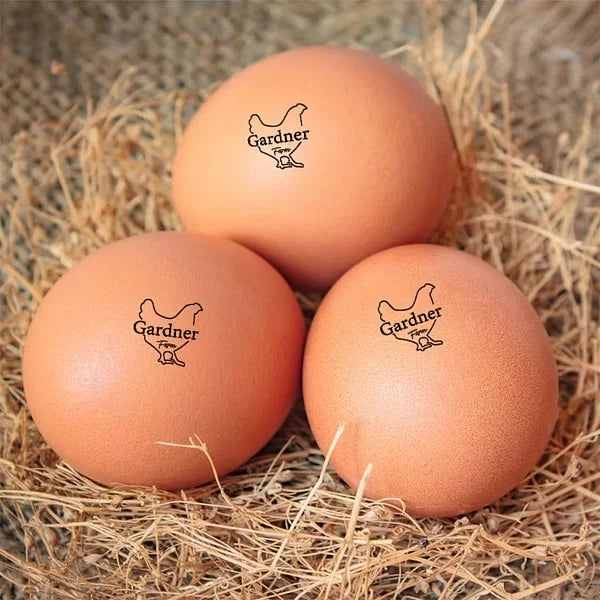 Personalized Chicken Silhouette Pattern Egg Stamp Farm Egg Label with Text - Mother's Day Father's Day Gift for Family Farmer Breeder