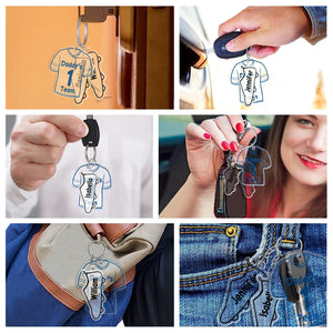 Daddy's Team - Gift For Father, Dad - Personalized Acrylic Tag Keychain