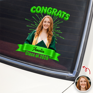 Personalized Photo Class Of 2026 Graduation Car Window Decal Sticker