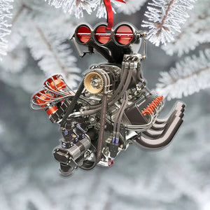Personalized Drag Racing Hot Rod V8 Engine Ornament- Christmas Gift For Racing Lovers