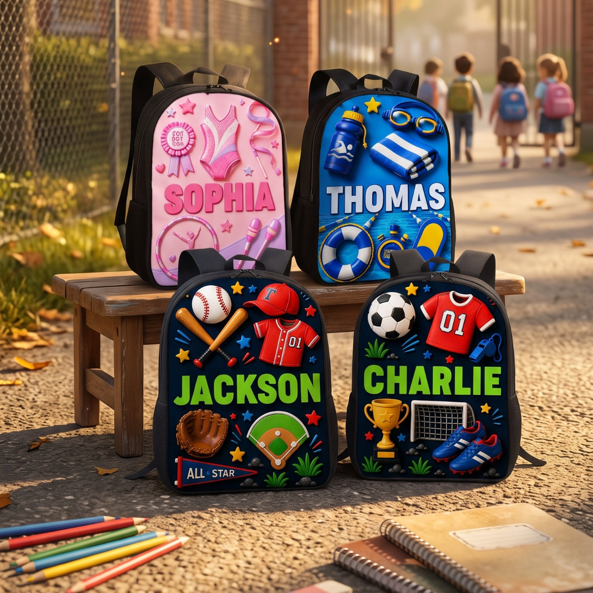 Magical Sports Soccer Baseball For Kids - Personalized Backpack - Back to School Gift for Kids, Boys, Girls