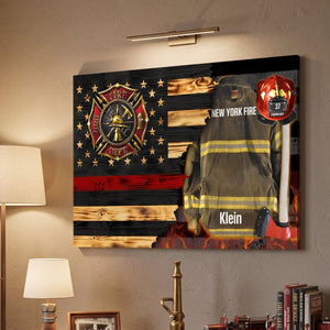 Personalized Firefighter Gear & Helmet Poster