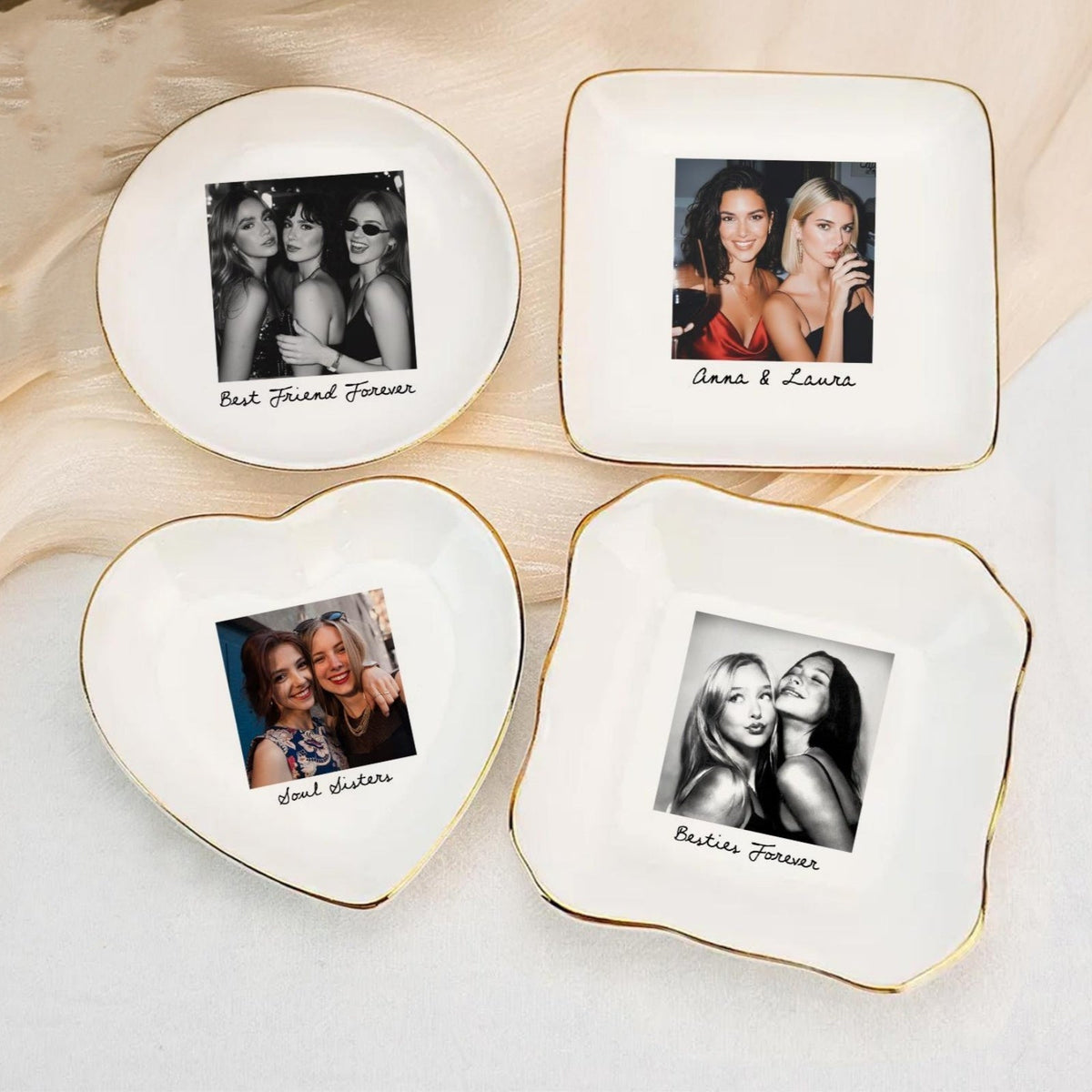 Personalized Bestie Photo Jewelry Dish - Gifts for Best Friend, Birthday Gifts For Bestie