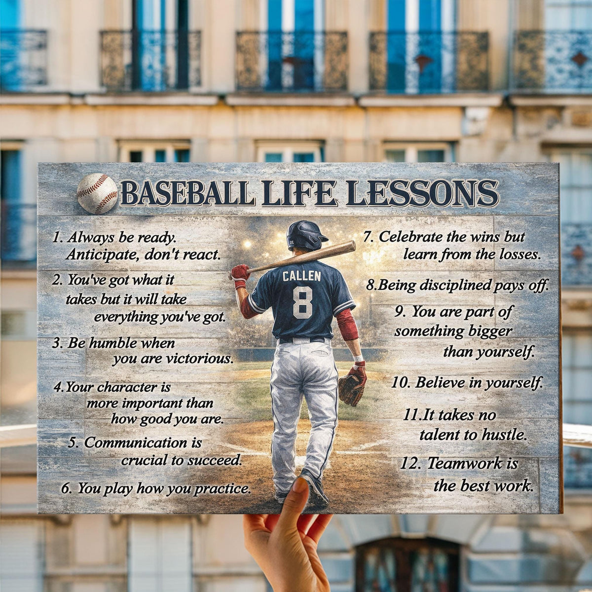Baseball Life Lessons Canvas, Sports Life Lessons Poster, Gift for Men, Boy, Male, Husband, Boyfriend, Brother Father Day