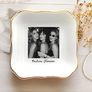 Personalized Bestie Photo Jewelry Dish - Gifts for Best Friend, Birthday Gifts For Bestie