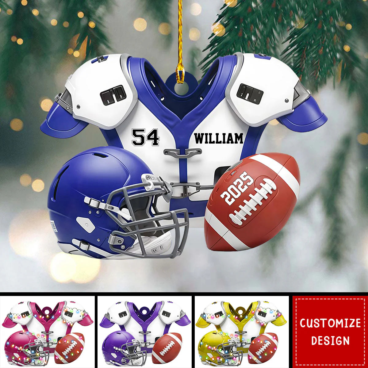 Personalized American Football Ornament - American Football Player,Lovers Gifts