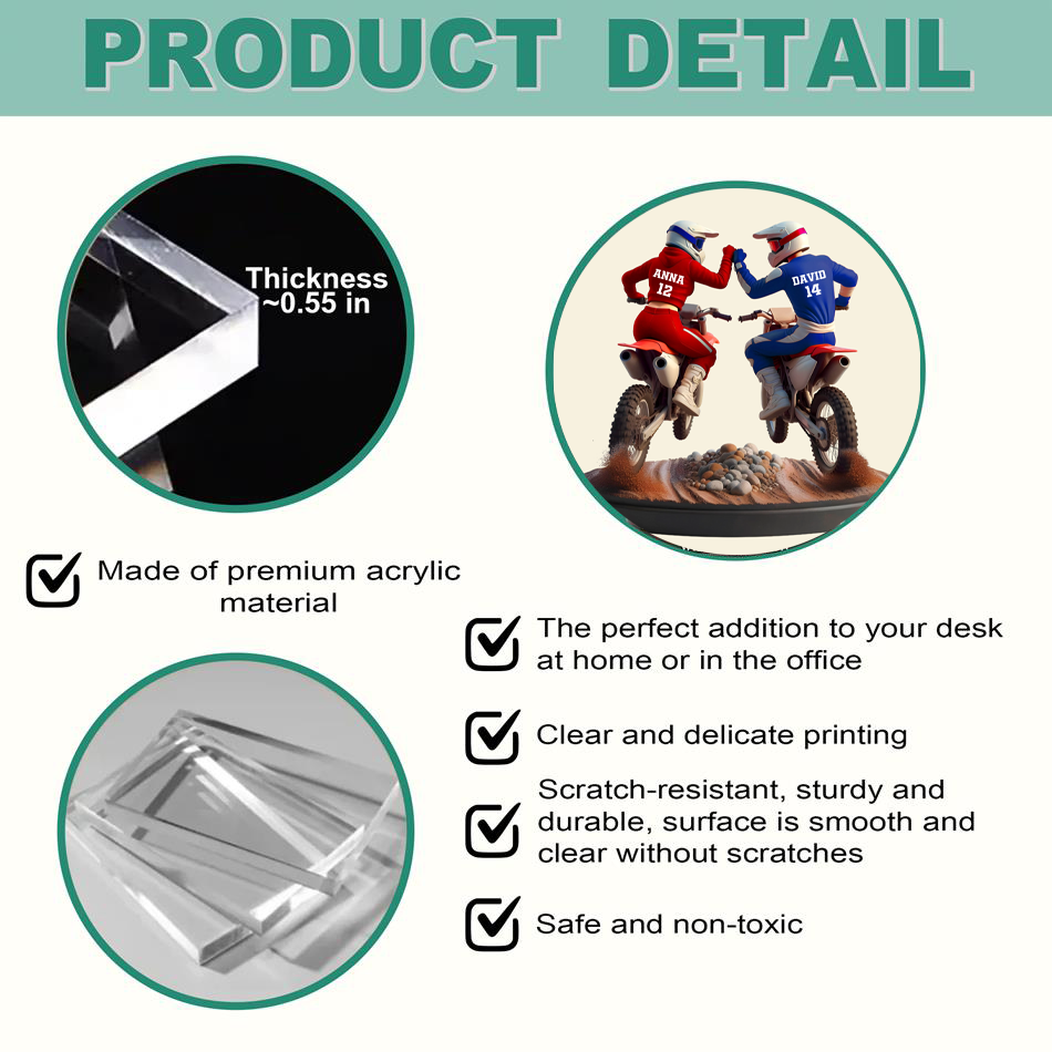 Dirt Bike Couple Acrylic Plaque - Personalized Gifts For Couple