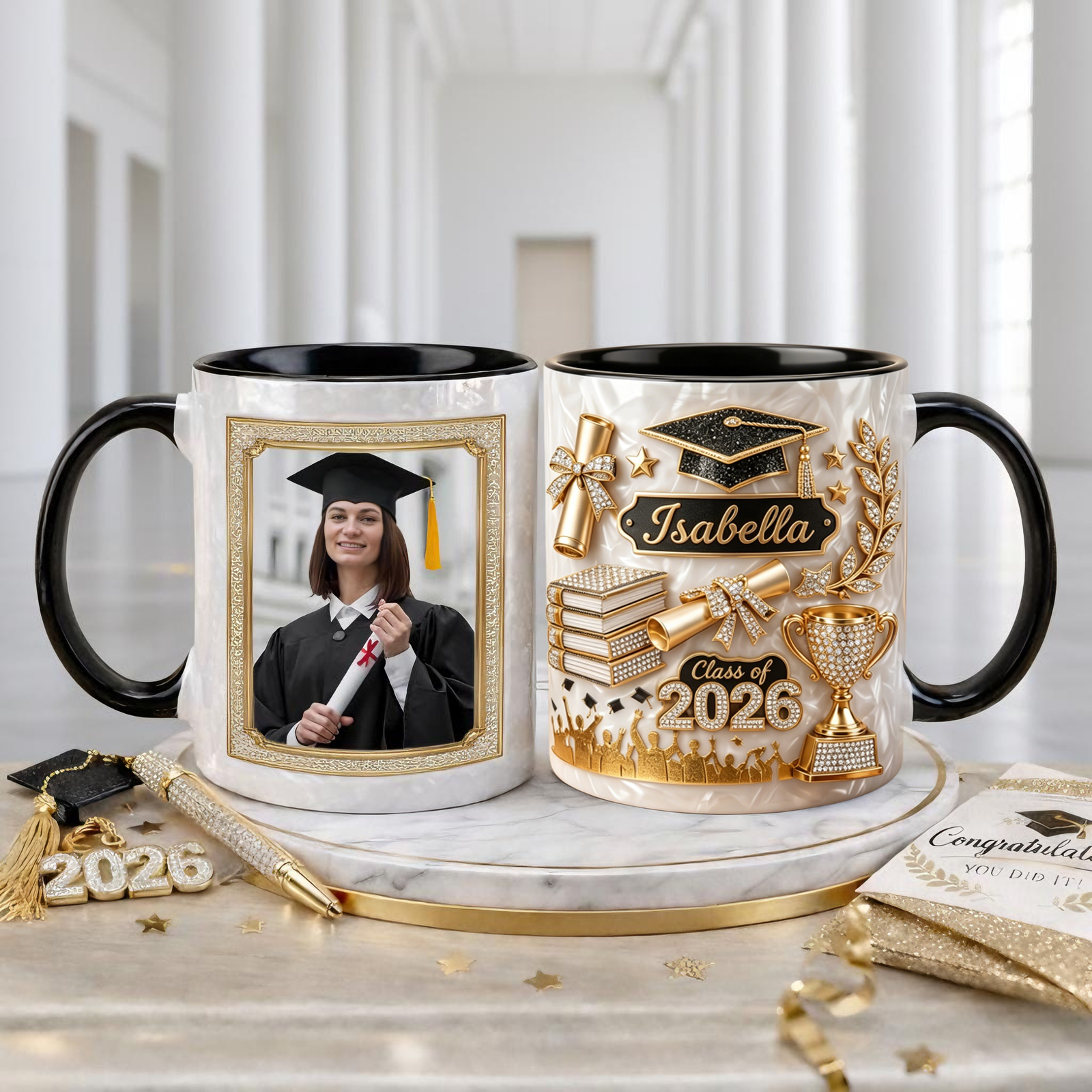 Personalized Graduation 3D Effect Coffee Mug - Gift For Graduate