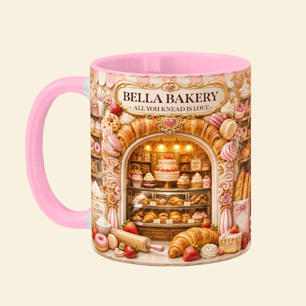 Bake With Love Accent Mug - Personalized Gifts For Bakers