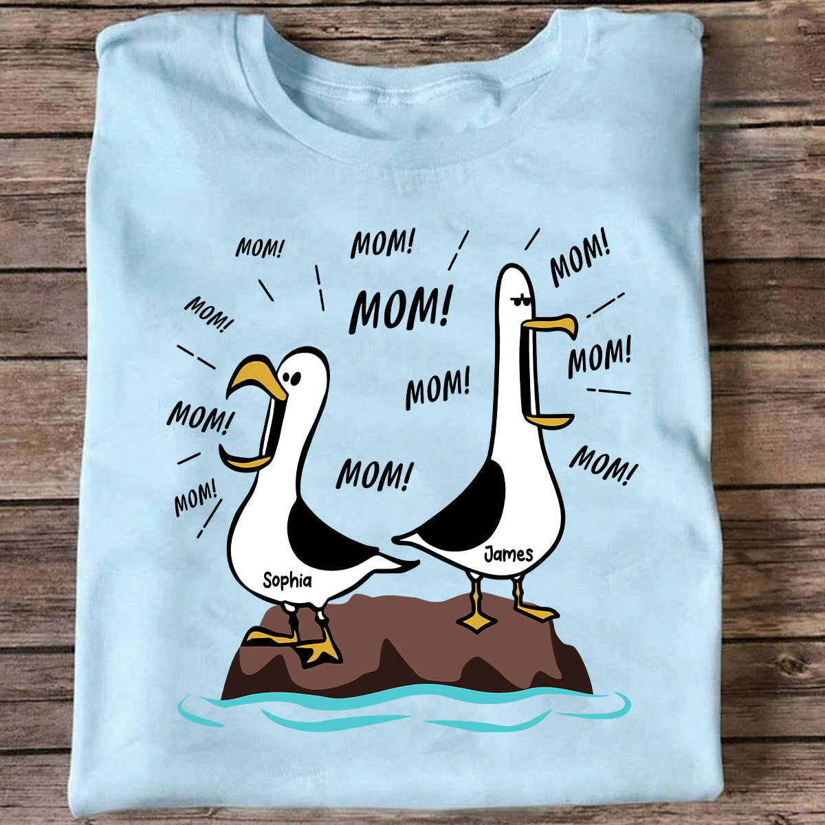 Seagull Mom Mom Mom - Personalized Shirt - Funny Gift For Mom