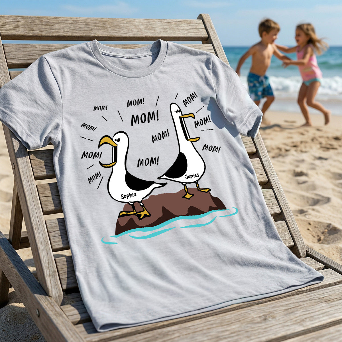 Seagull Mom Mom Mom - Personalized Shirt - Funny Gift For Mom
