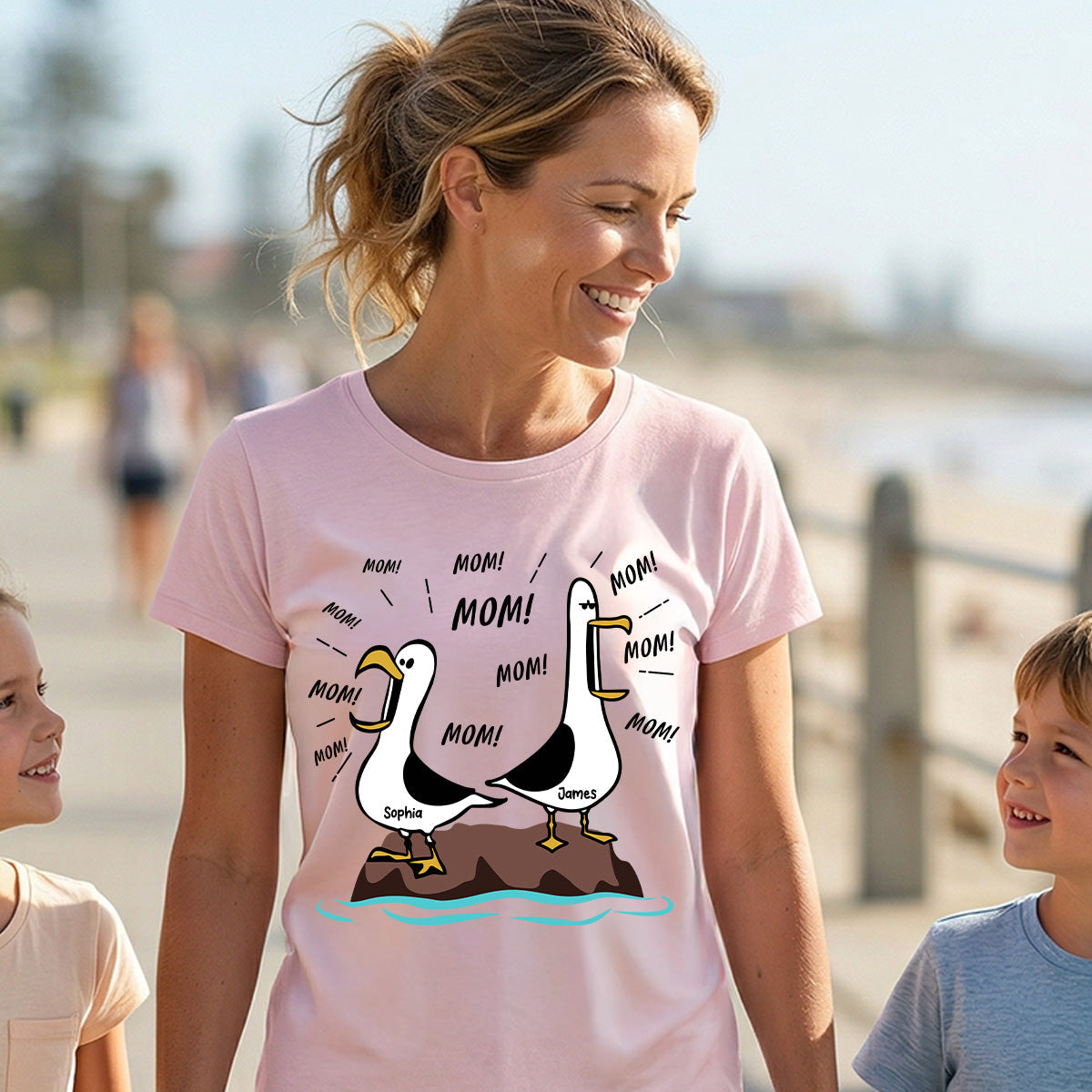 Seagull Mom Mom Mom - Personalized Shirt - Funny Gift For Mom