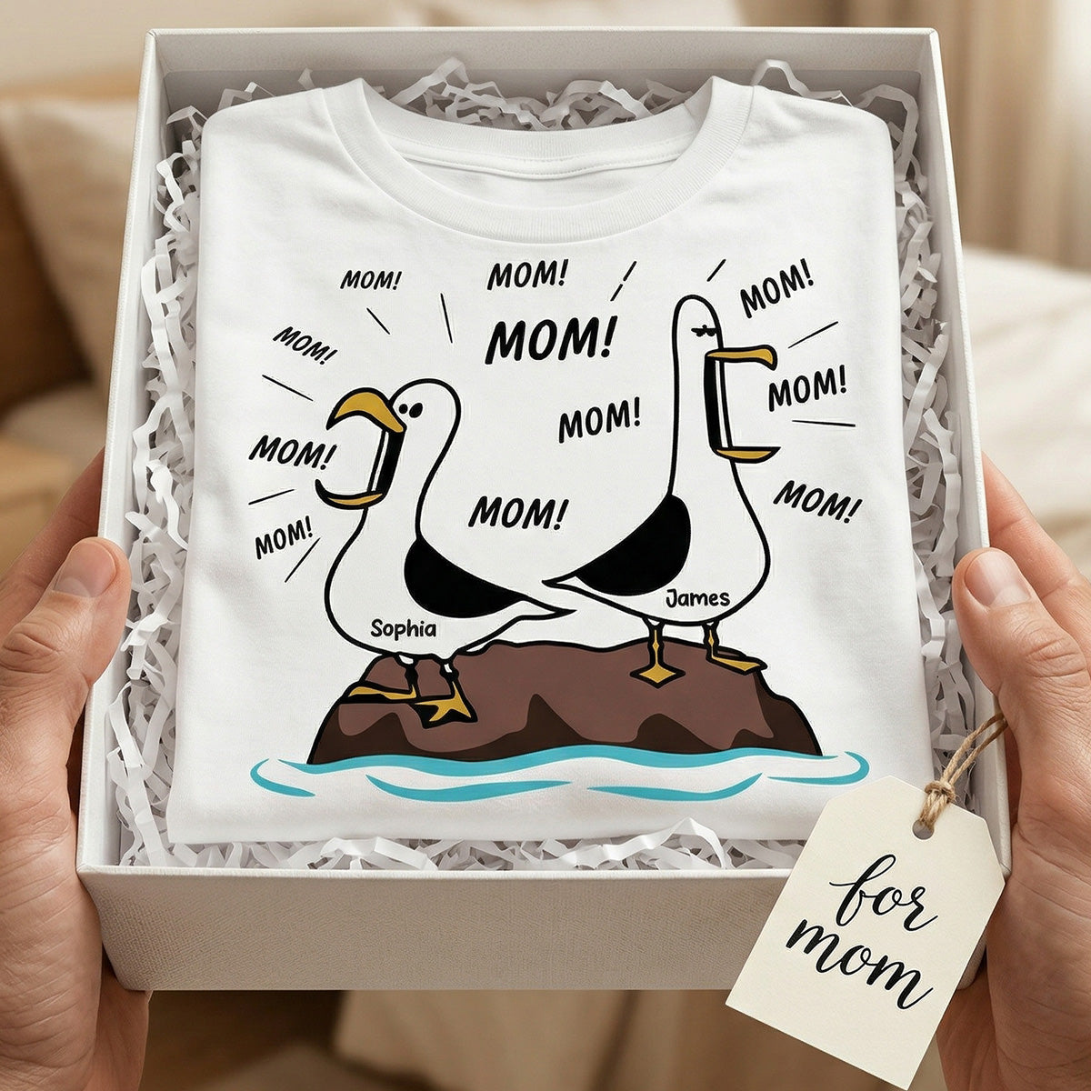 Seagull Mom Mom Mom - Personalized Shirt - Funny Gift For Mom