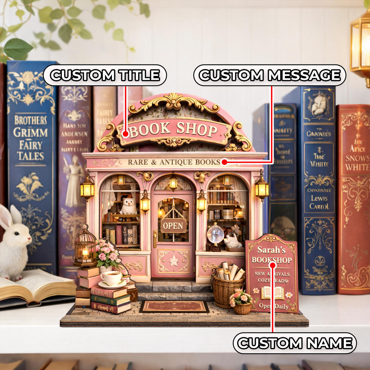 Personalized Vintage Bookstore Wooden Plaque — Gift For Book Lovers