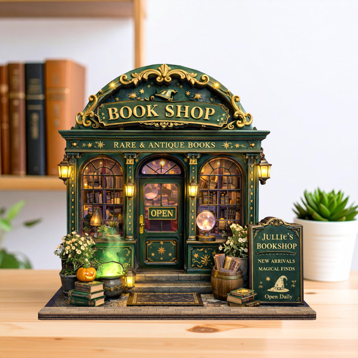 Personalized Vintage Bookstore Wooden Plaque — Gift For Book Lovers