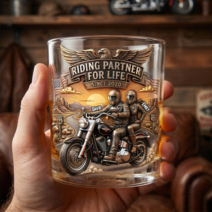 Riding Partner For Life Drinking Glass - Personalized Gifts For Couples
