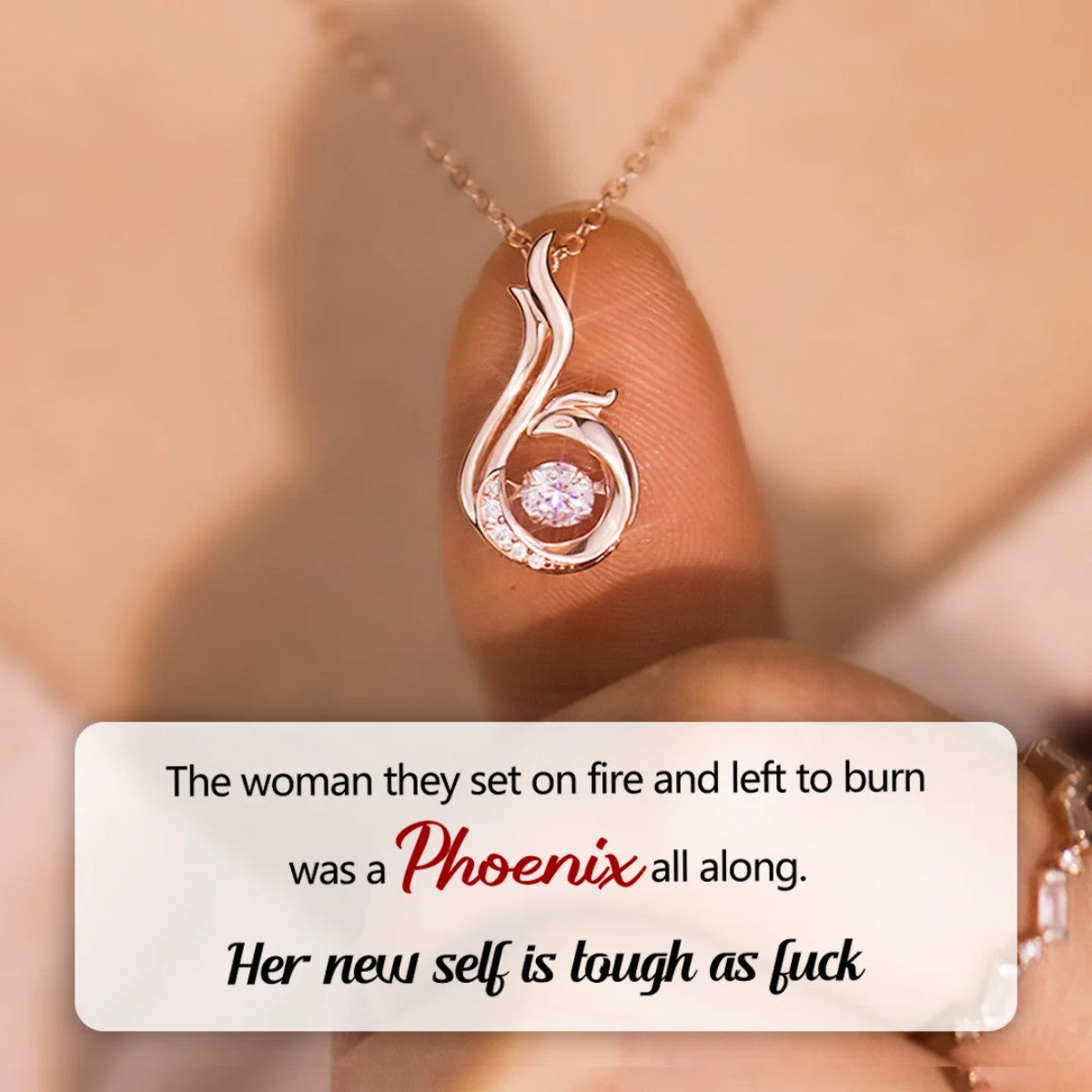 Tough As F*ck Phoenix Dancing Necklace
