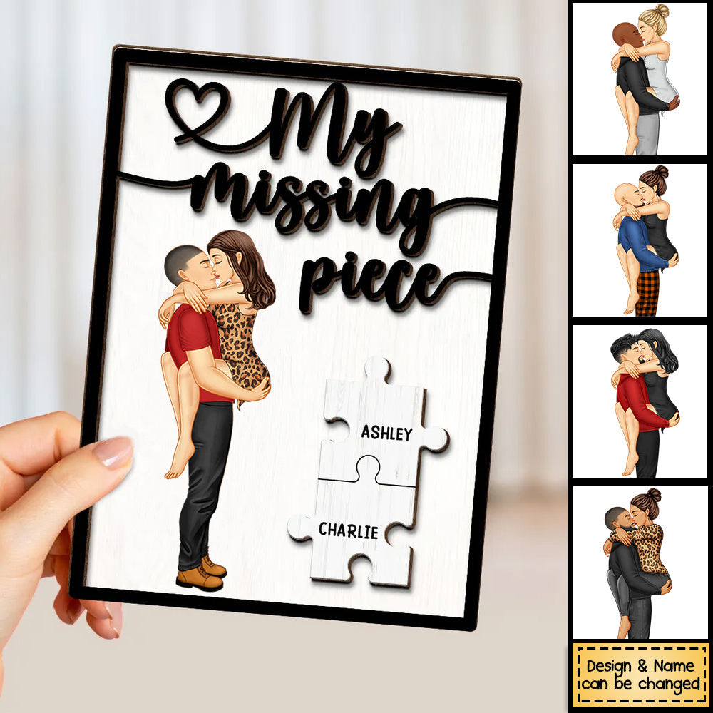 My Missing Piece - Personalized 2-Layer Wooden Plaque - V2