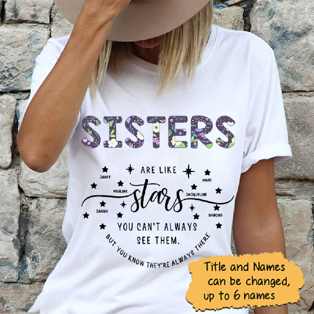 Personalized Sisters Are Like Stars Shirt, Custom Sisters Shirt, Friend Shirt, Bestie Shirt