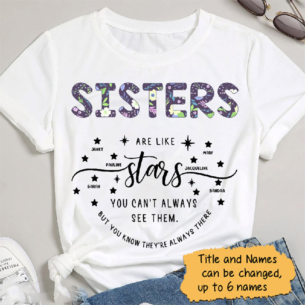 Personalized Sisters Are Like Stars Shirt, Custom Sisters Shirt, Friend Shirt, Bestie Shirt