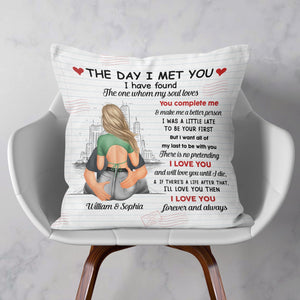 The Day I Met You - Personalized Couple Pillow