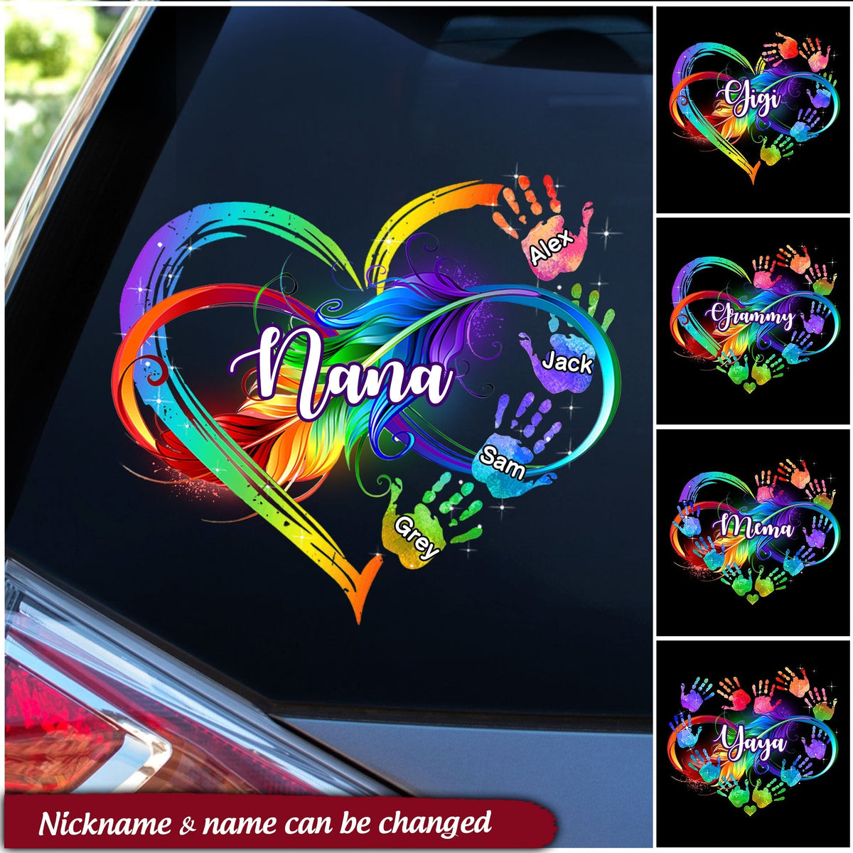 Hamd Pr Grandma Grandkids Infinity Love Family Mother's Day Gift Heart Hand Pr ...