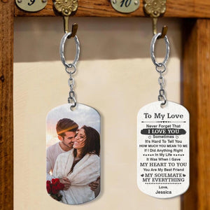 My Soulmate My Everything - Custom Name and Photo - Personalized Steel Keychain - Best Gifts For Couple