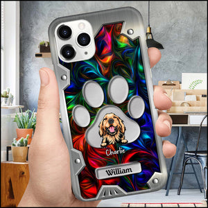 Personalized Dog Mom Dog Dad Paw Phone Case