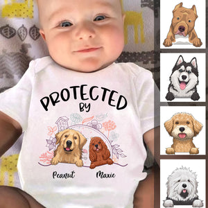 Custom Baby Onesies - Protected by Dogs - Personalized Onesie
