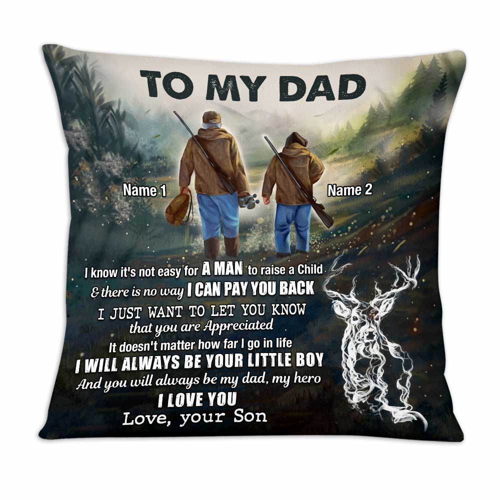 Personalized Deer Hunting Dad Grandpa Pillow