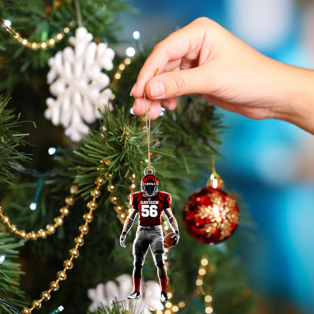 Personalized American Football Acrylic Ornament Christmas Ornament For Football Player