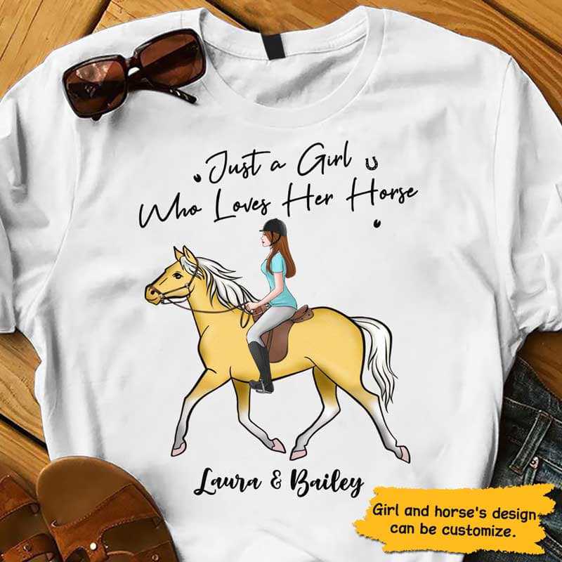 Horse Just A Girl Who Love Horses Personalized Shirt