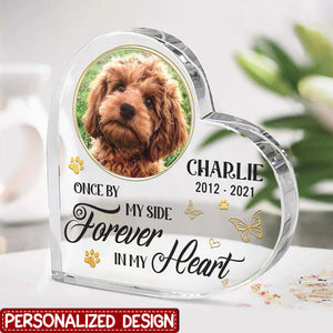 Custom Photo Forever In My Heart - Memorial Personalized Custom Heart Shaped Acrylic Plaque - Sympathy Gift, Gift For Pet Owners, Pet Lovers