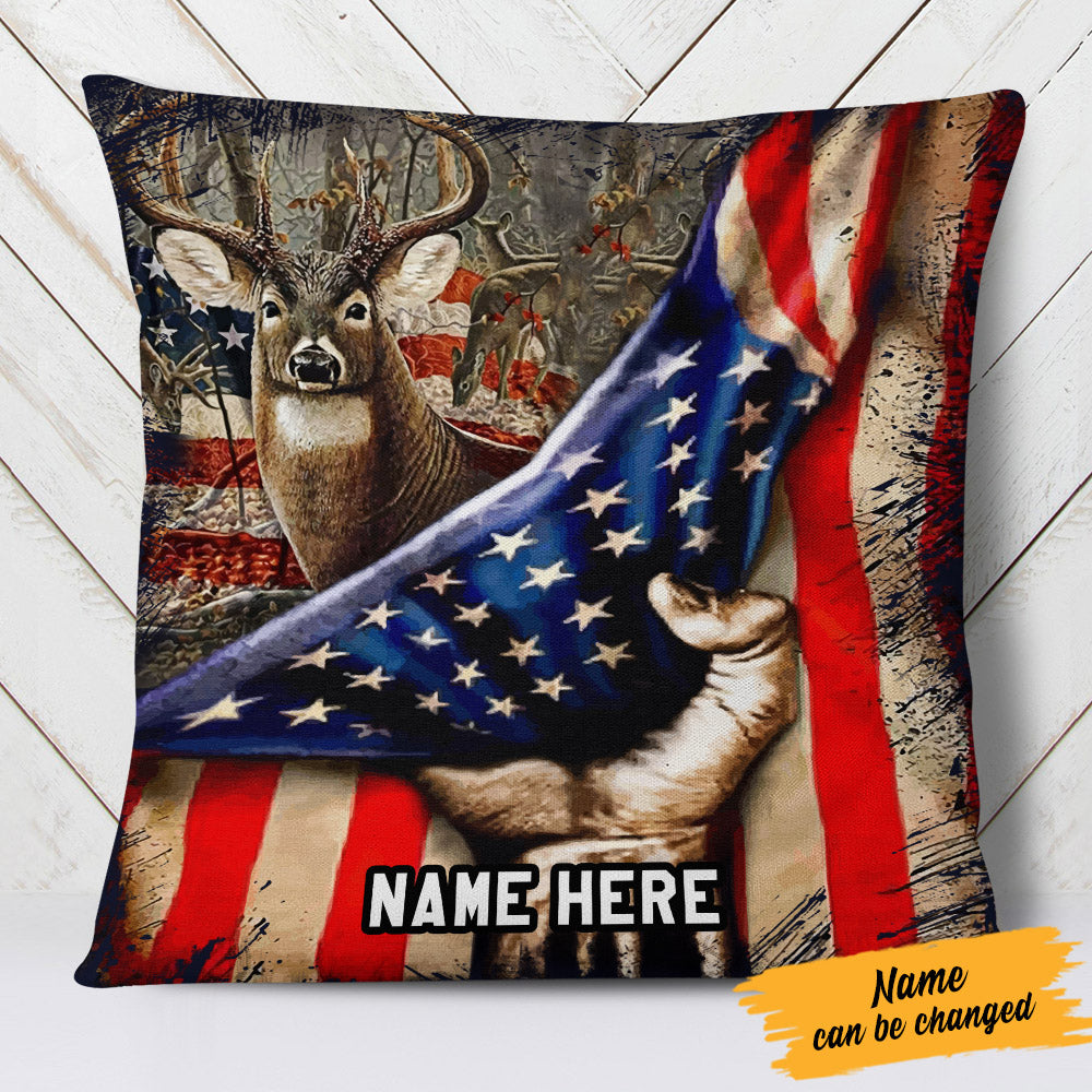 Personalized Hunting Dad Grandpa Pillow