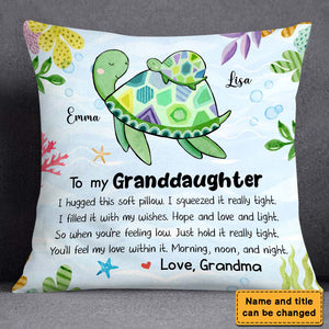 Gift For Granddaughter Turtle Hug This Personalized Pillow